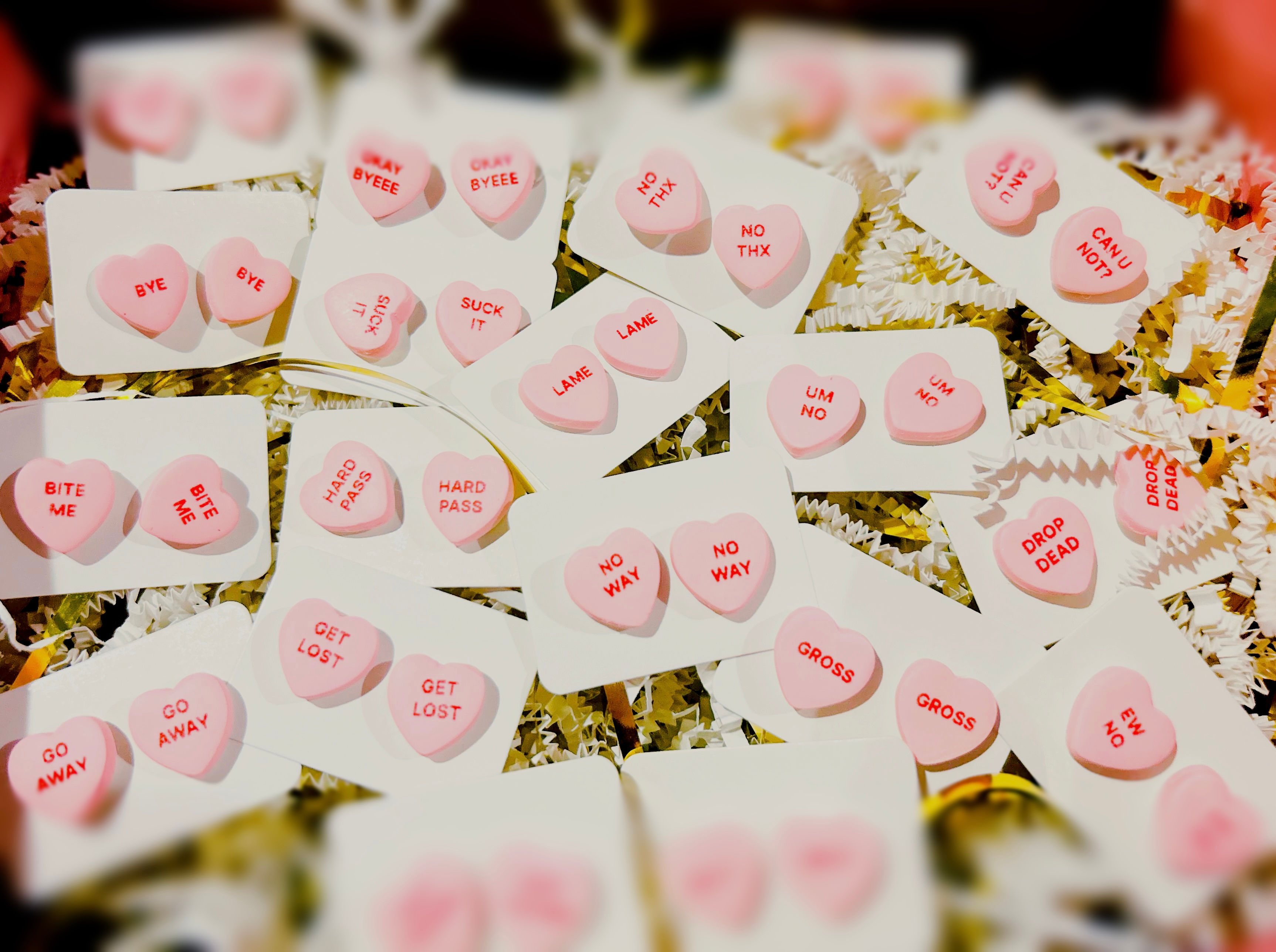 Anti-Love Convo Heart Stud Earrings