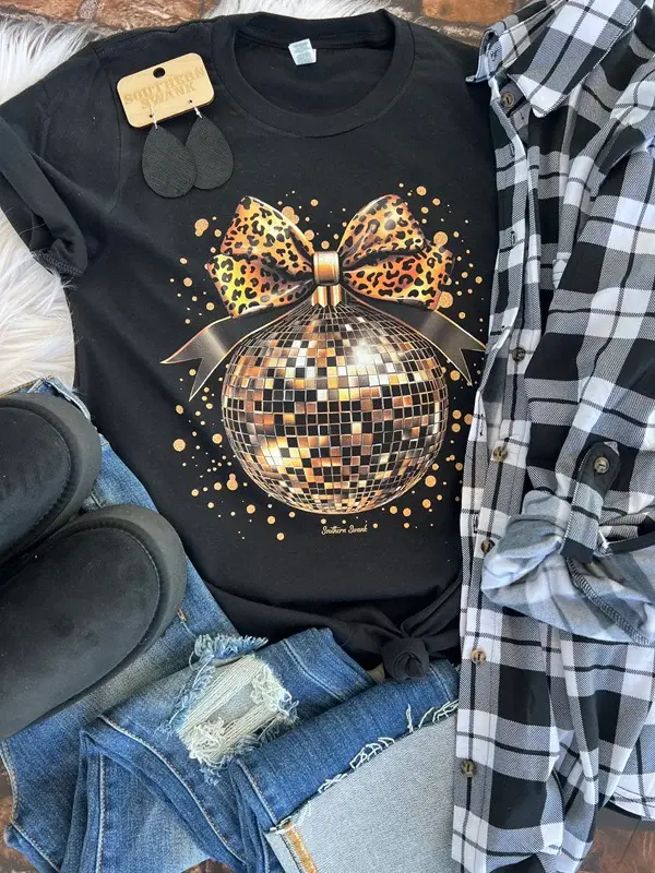 LEOPARD BLING DISCO TEE