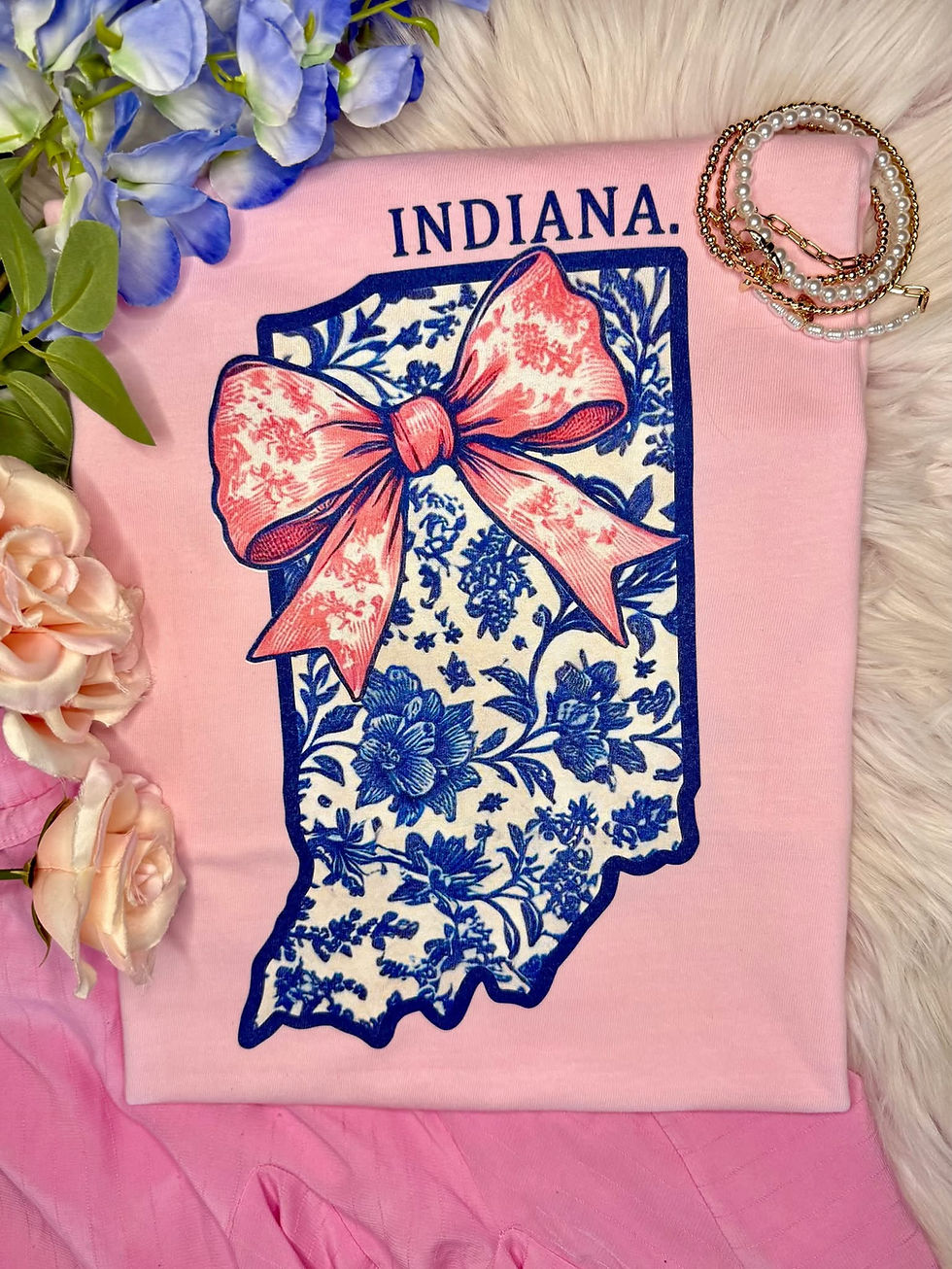 Thumbnail: YOUTH FLORAL STATE BOW TEE