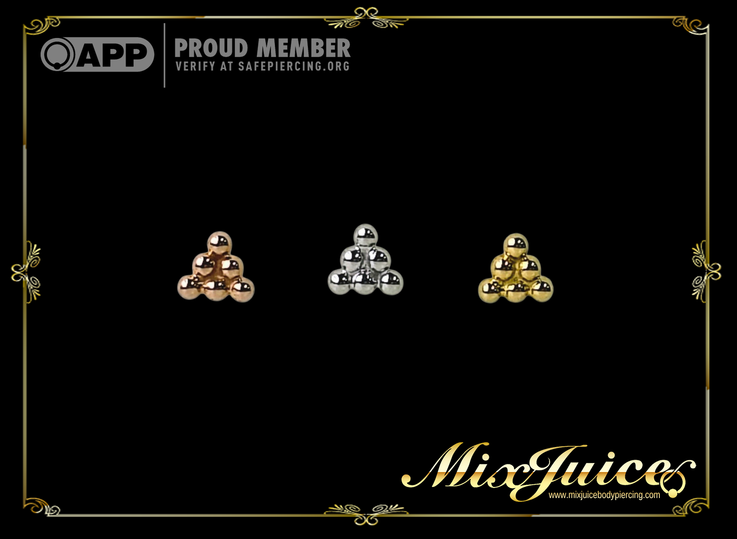 Threadless 6 Bead Triangle(プッシュピン 6ビード トライアングル)