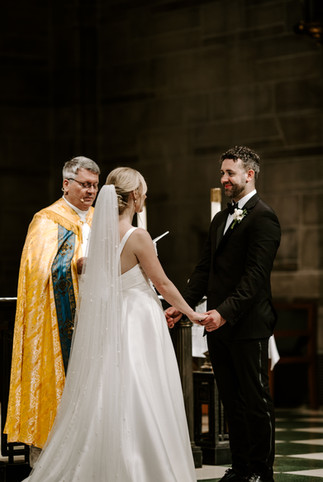 unconventional bride and groom at Cathedral of Christ the King Catholic wedding photos in Buckhead, Georgia