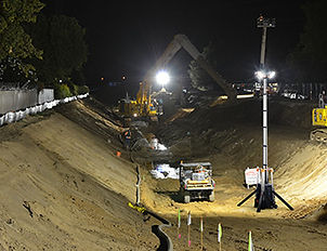 Industrial construction with the TL-500 crsting a safe environment for working