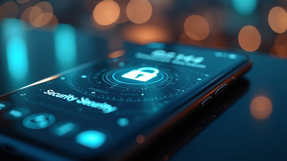 Close-up view of a smartphone displaying a security app interface