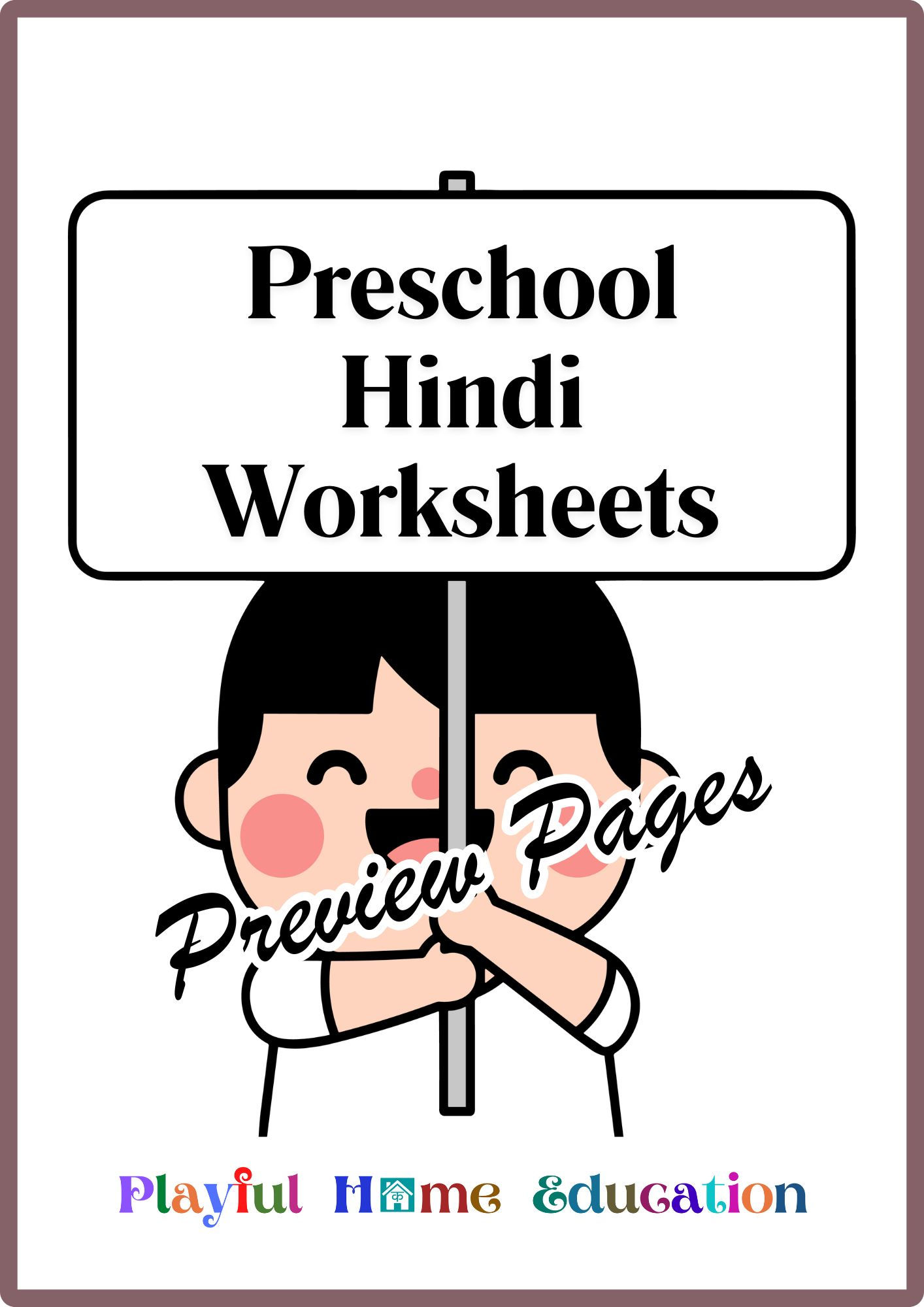 Sample Pages for Preview of Hindi Worksheet Bundle (Level 1+2)