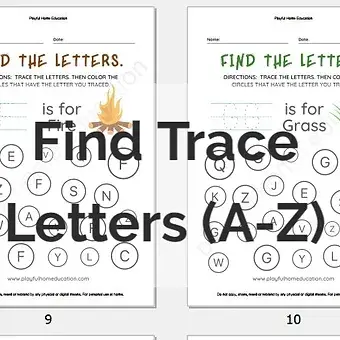 Thumbnail: English Letters "Find, Trace & Colour" Game Worksheet for Preschool
