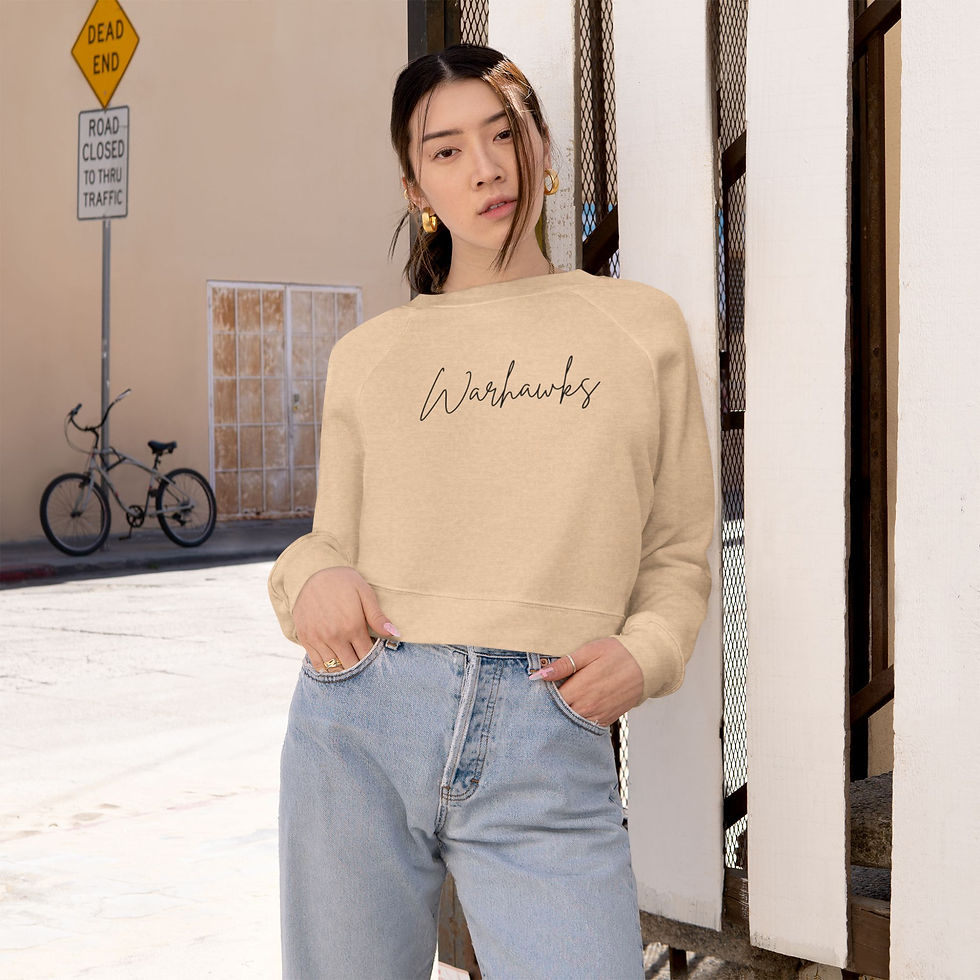 Thumbnail:  Women's Cropped Fleece Pullover Warhawks Front Only