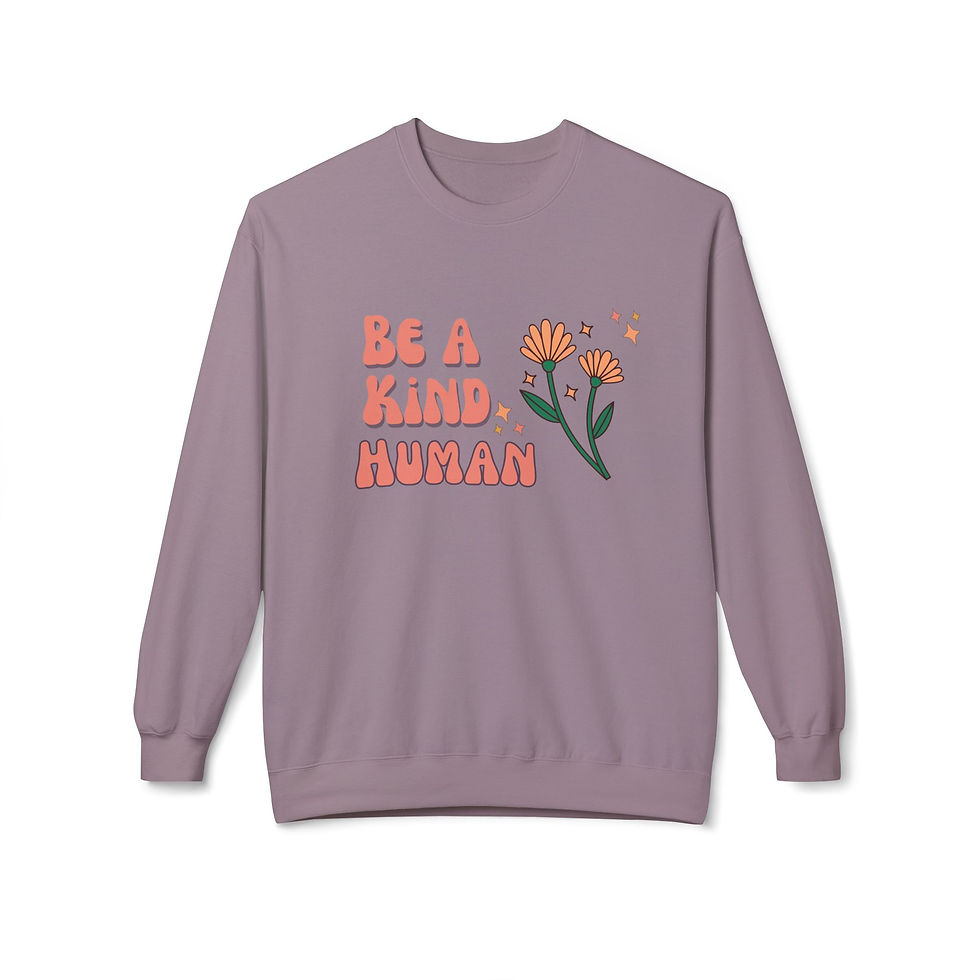 Thumbnail: Kind Human Unisex Midweight Softstyle Fleece Crewneck Sweatshirt