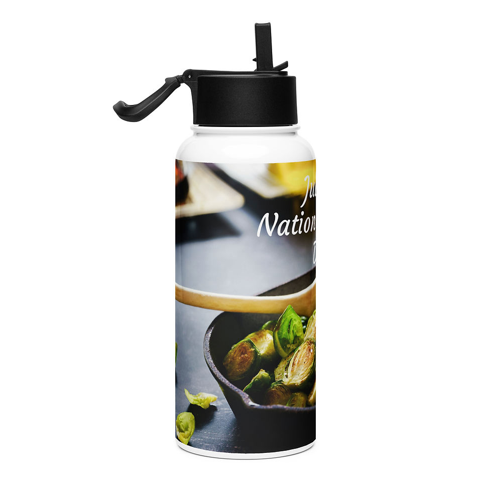 Thumbnail: Stainless steel water bottle with a straw lid July 23 National Sprout Day