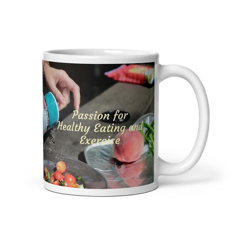Thumbnail: White glossy mug Passion for Healthy Eating and Exercise
