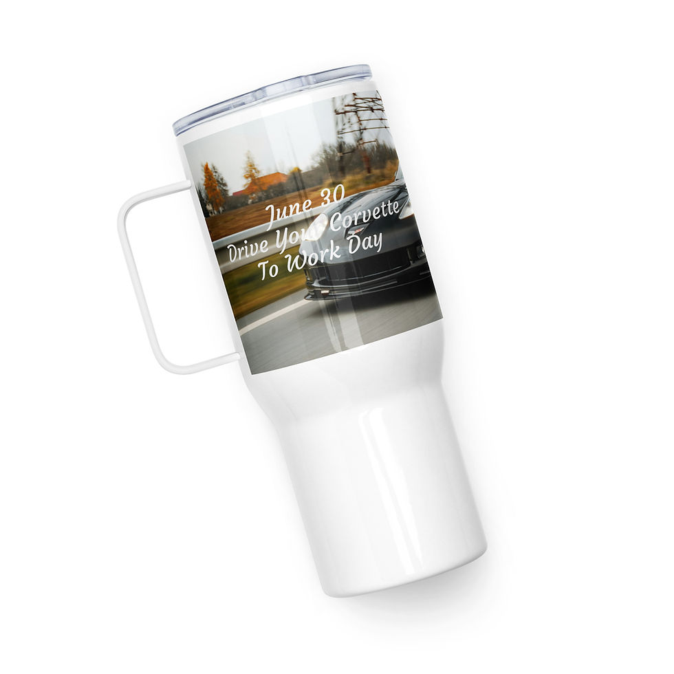 Thumbnail: Travel mug with a handle June 30 Drive Your Corvette to Work Day