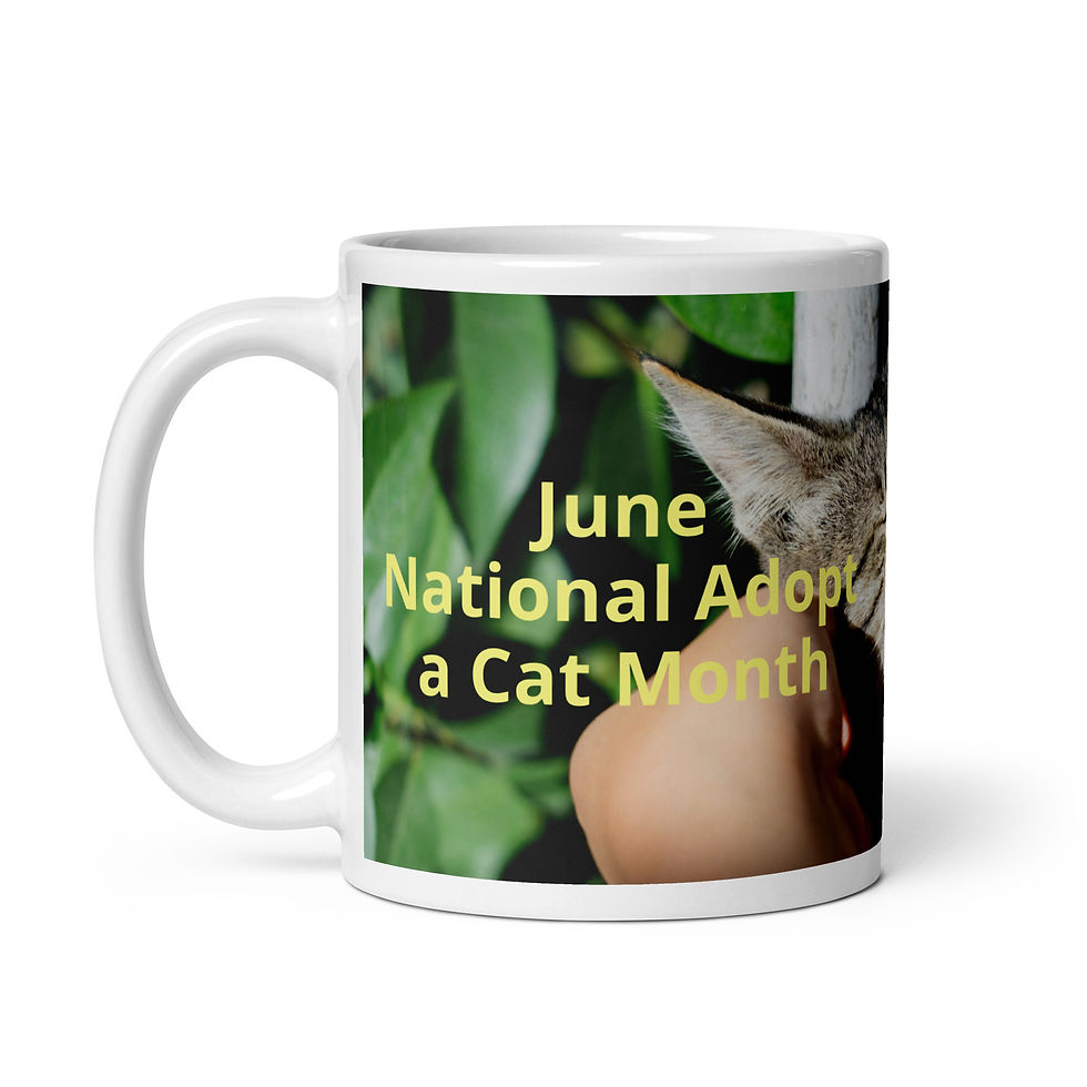 Thumbnail: White glossy mug June Adopt a Cat Month