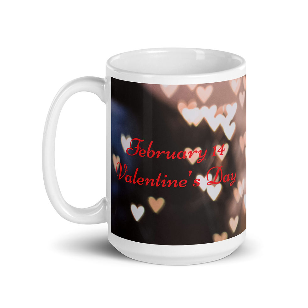 Thumbnail: White glossy mug February 14 St. Valentiines, Day