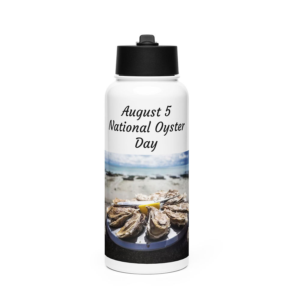 Thumbnail: Stainless steel water bottle August 5 National Oyster Day