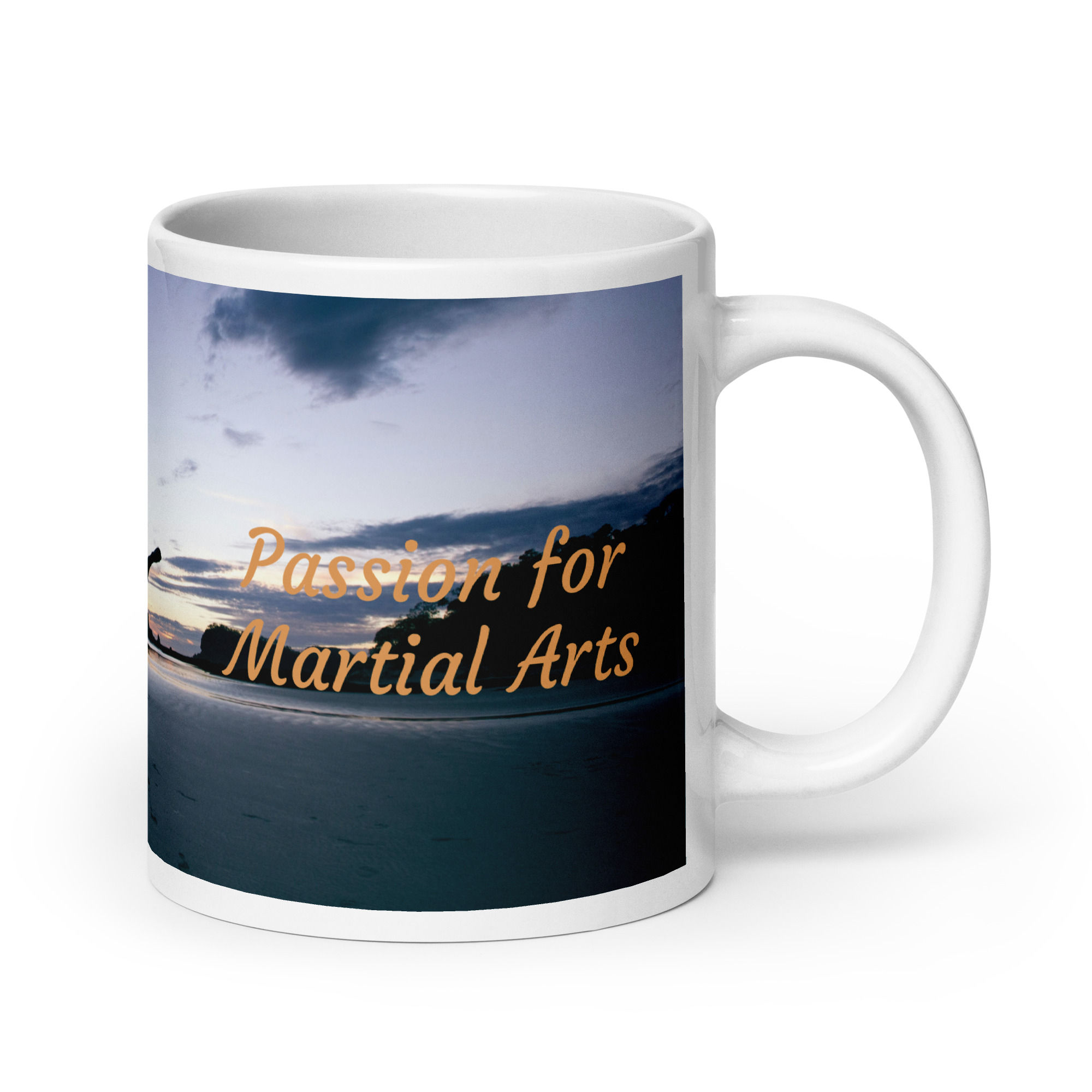 White glossy mug Passion for Martial Arts