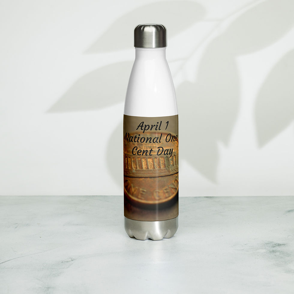 Thumbnail: Stainless steel water bottle April 1 National One Cent Day