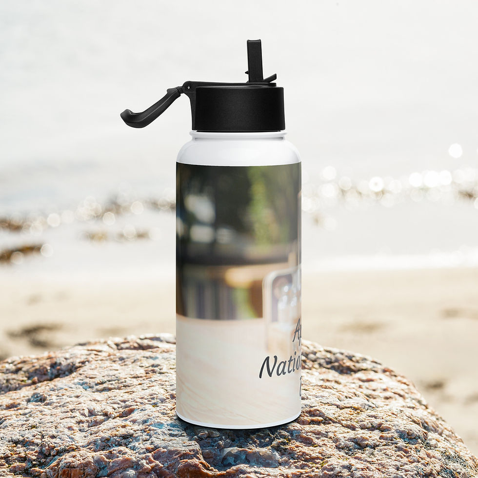 Thumbnail: Stainless steel water bottle with a straw lid April 7 National Beer Day