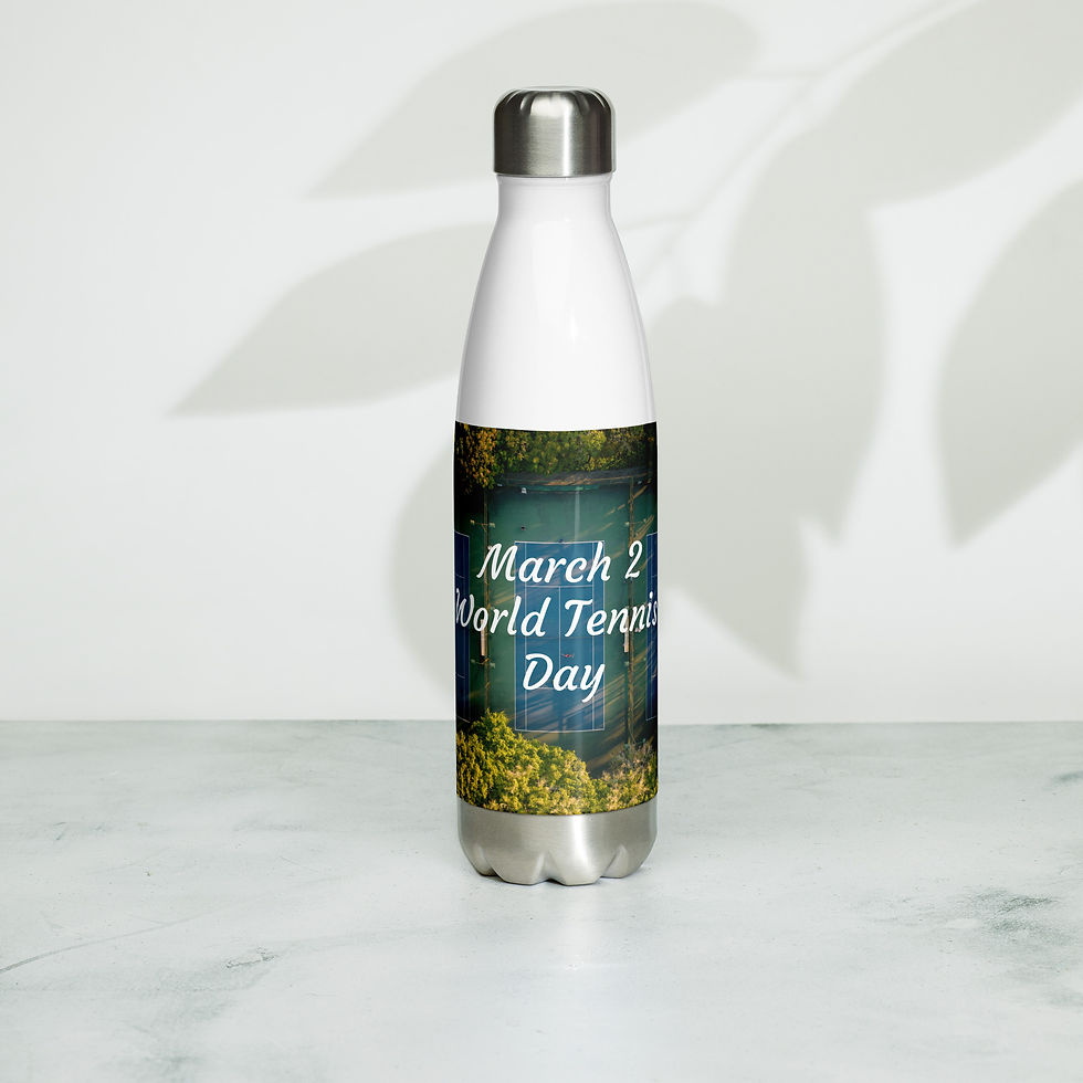 Thumbnail: Stainless steel water bottle March 2 World Tennis Day
