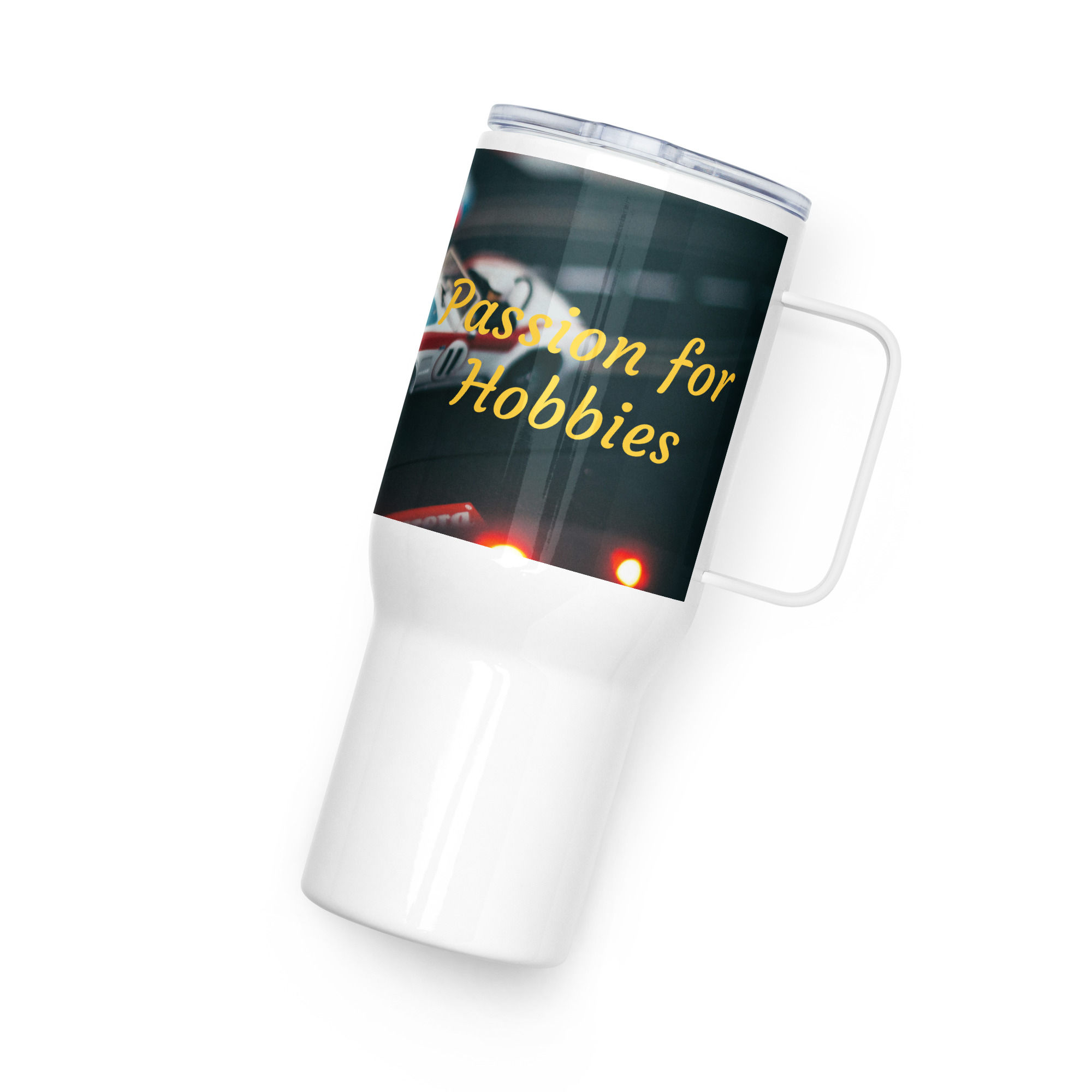 Travel mug with a handle Passion for Hobbies