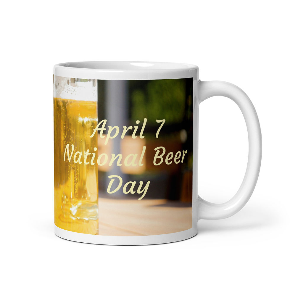 Thumbnail: White glossy mug April 7 National Beer Day