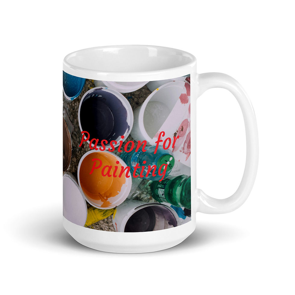 Thumbnail: White glossy mug Passion for Painting