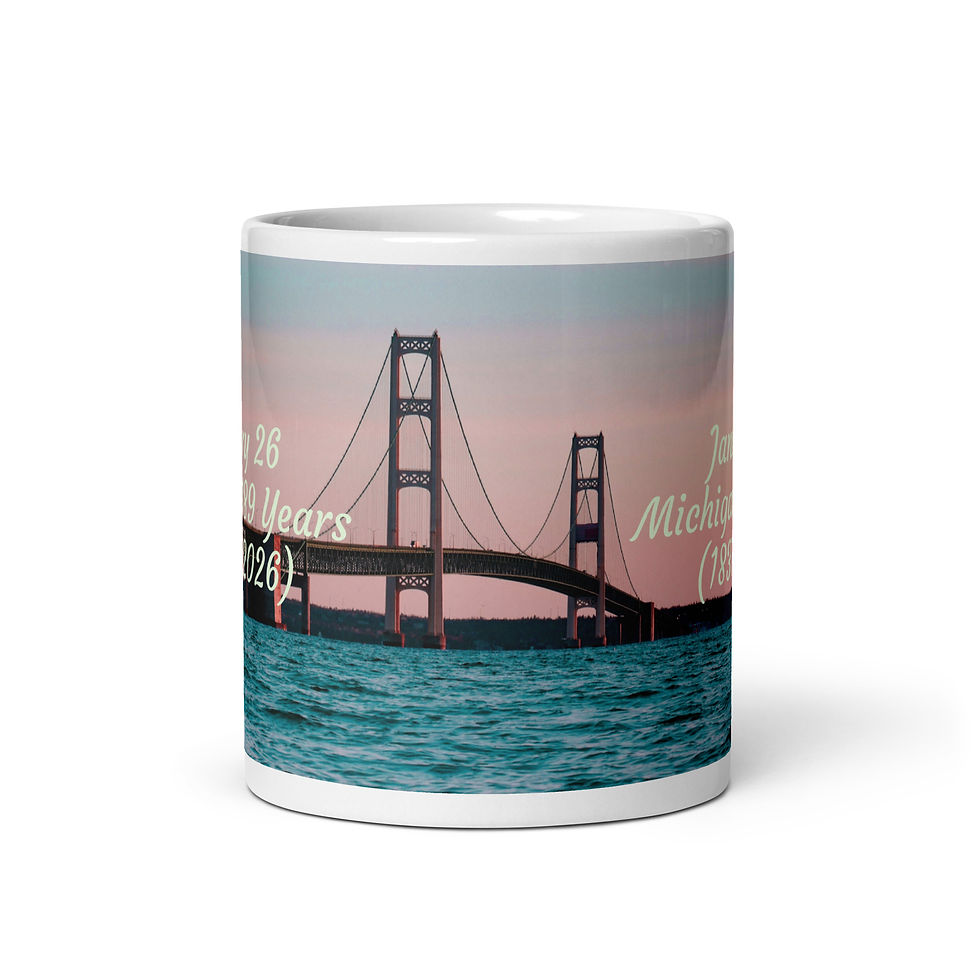 Thumbnail: White glossy mug January 26 Michigan 189 Years (1837-2026)