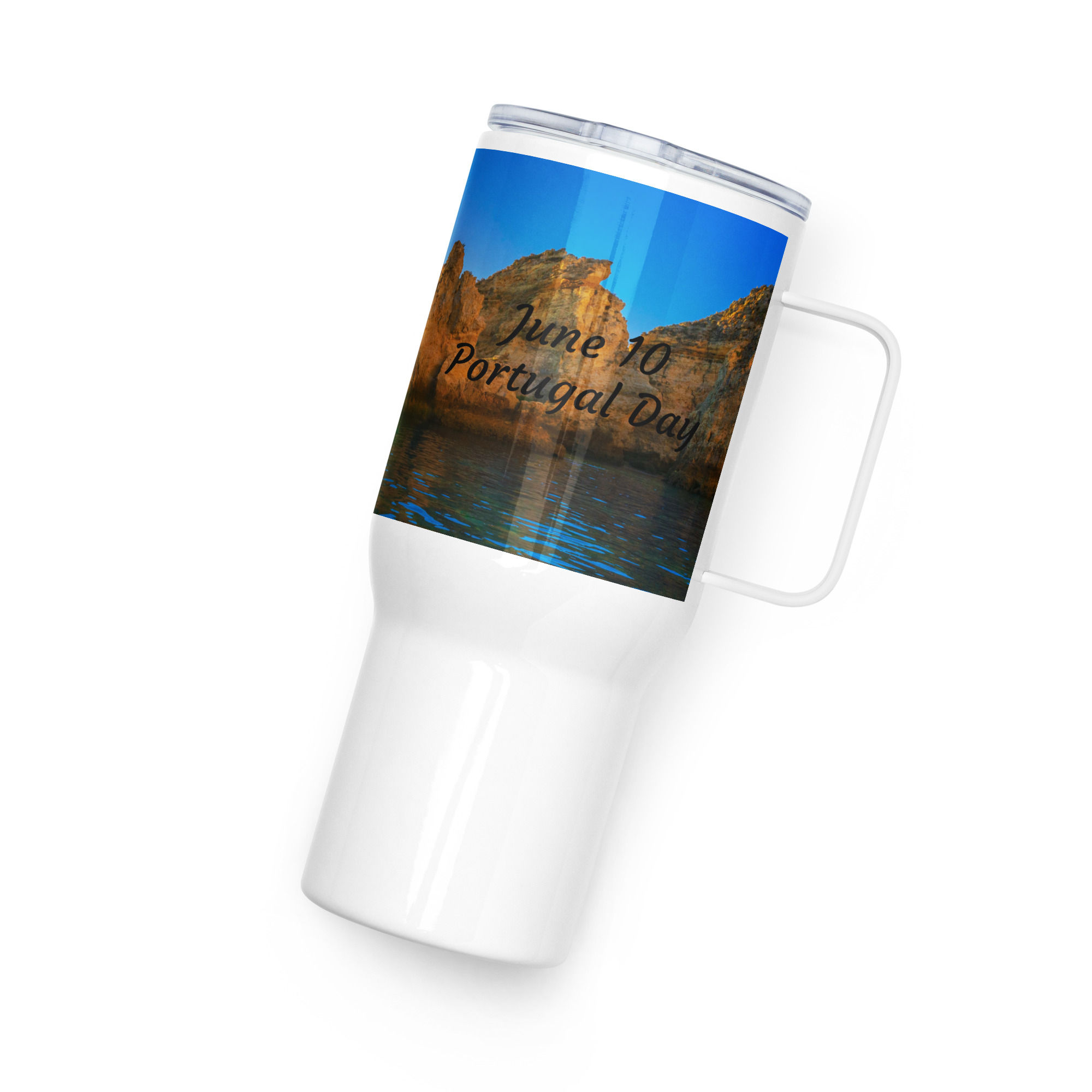 Travel mug with a handle June 10 Portugal Day