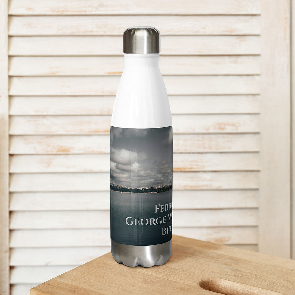 Thumbnail: Stainless steel water bottle February 22 George Washington's Birthday
