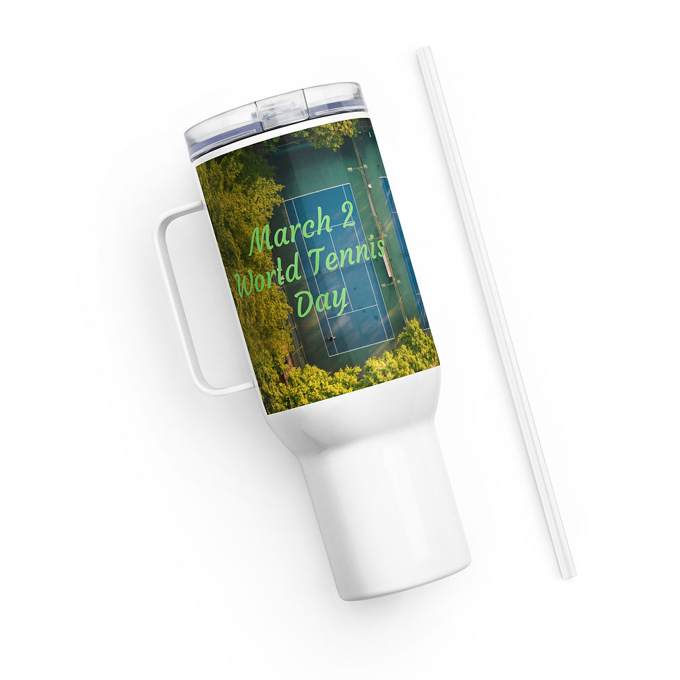 Thumbnail: Travel mug with a handle March 2 World Tennis Day