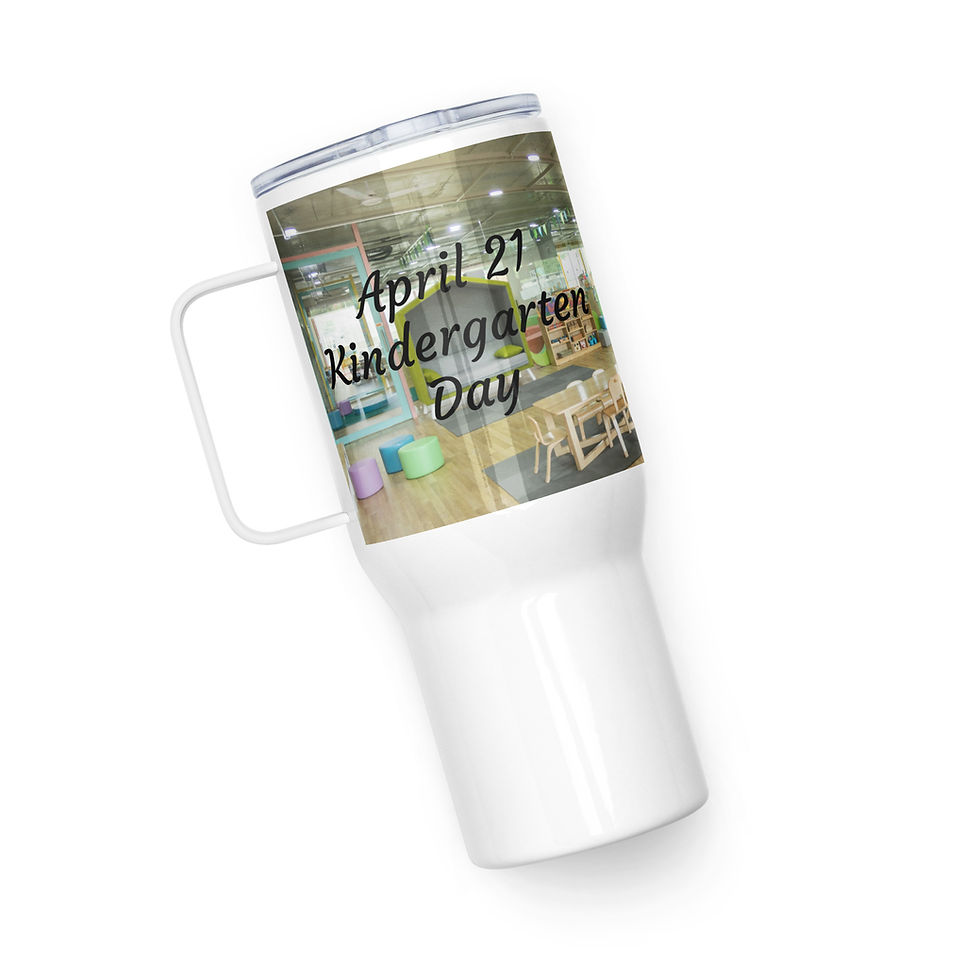Thumbnail: Travel mug with a handle April 21 Kindergarten Day