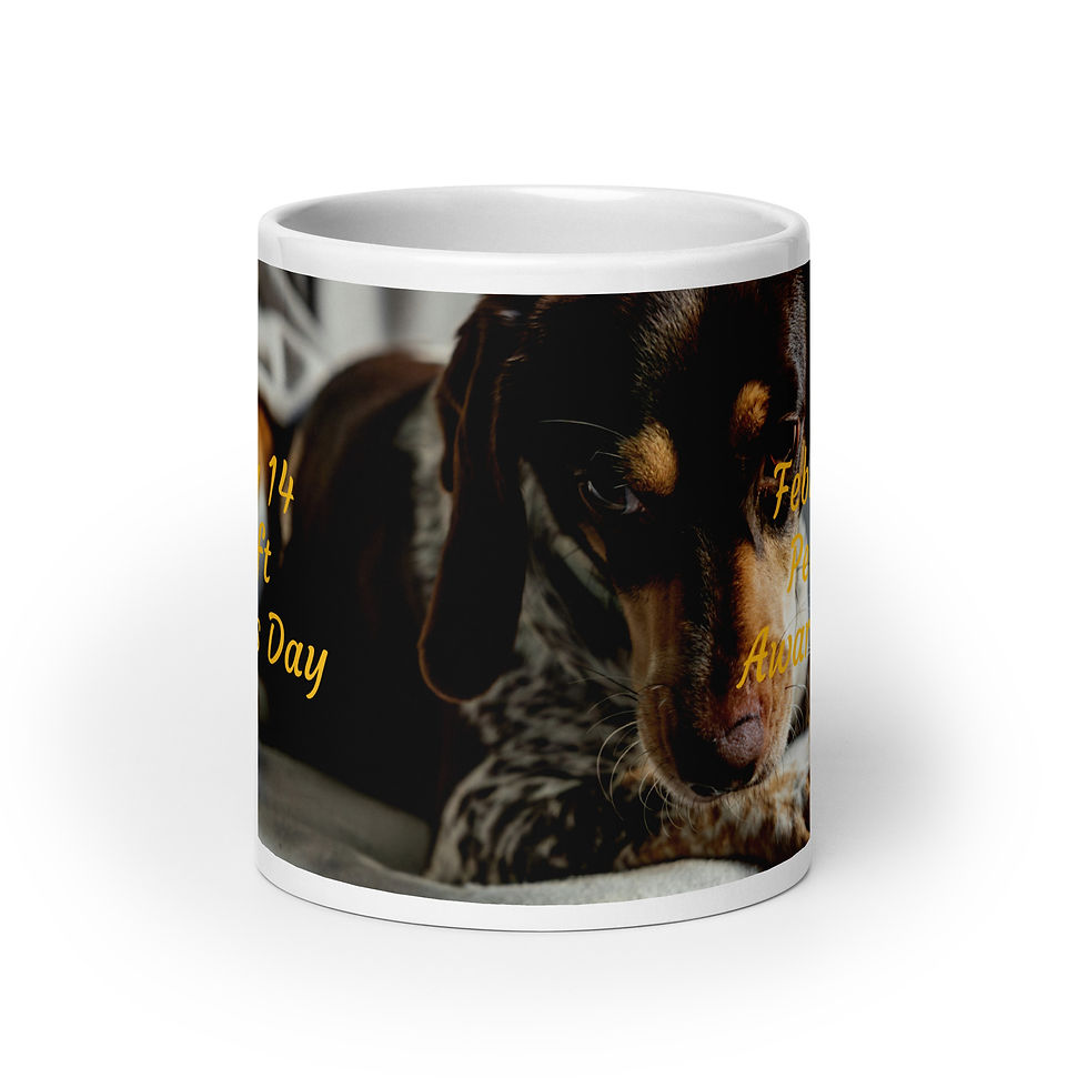 Thumbnail: White glossy mug February 14 Pet Theft Awareness Day
