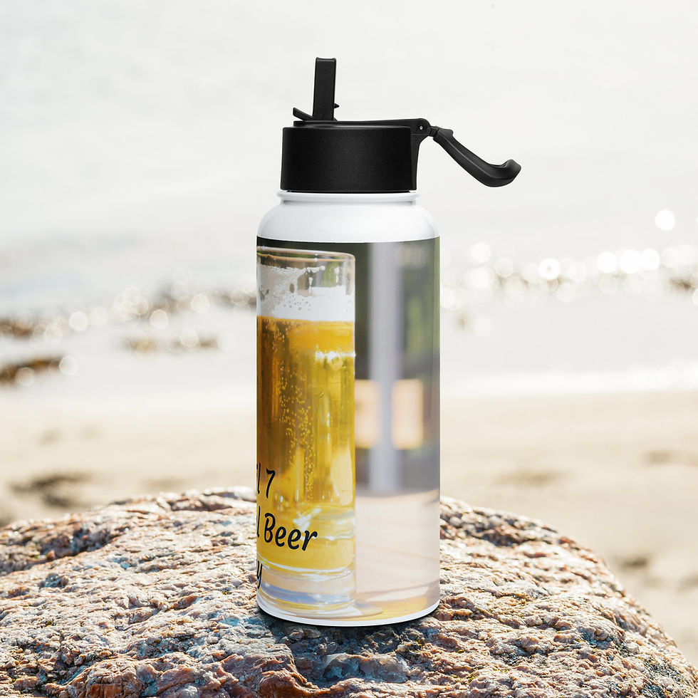 Thumbnail: Stainless steel water bottle with a straw lid April 7 National Beer Day