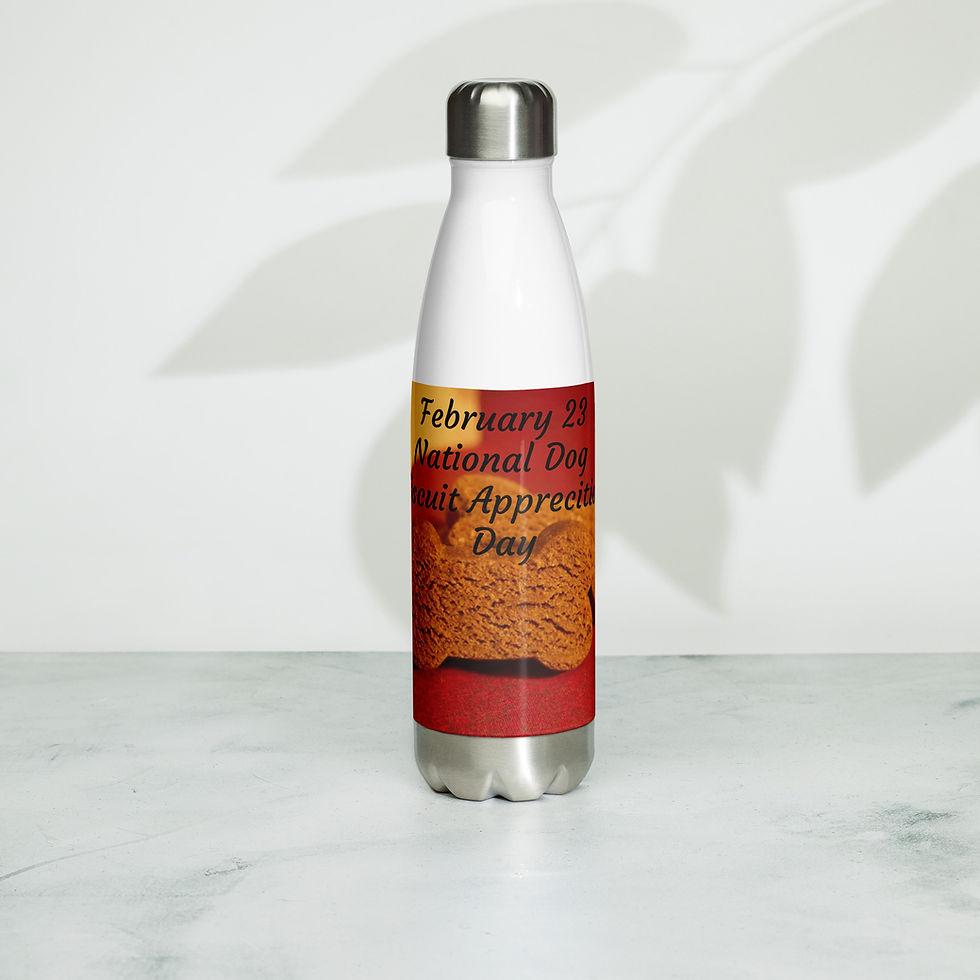 Thumbnail: Stainless steel water bottle February 23 National Dog Biscuit Appreciation Day