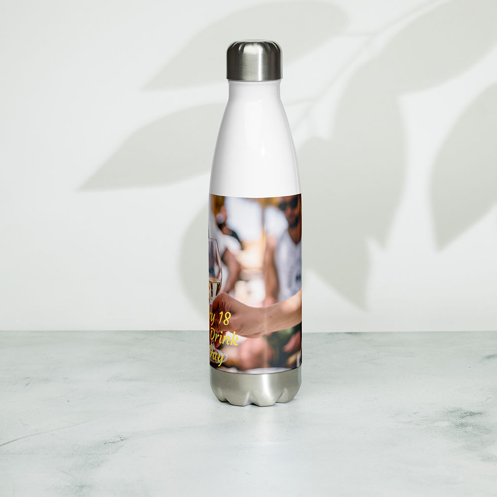 Thumbnail: Stainless steel water bottle February 18 National Drink Wine Day