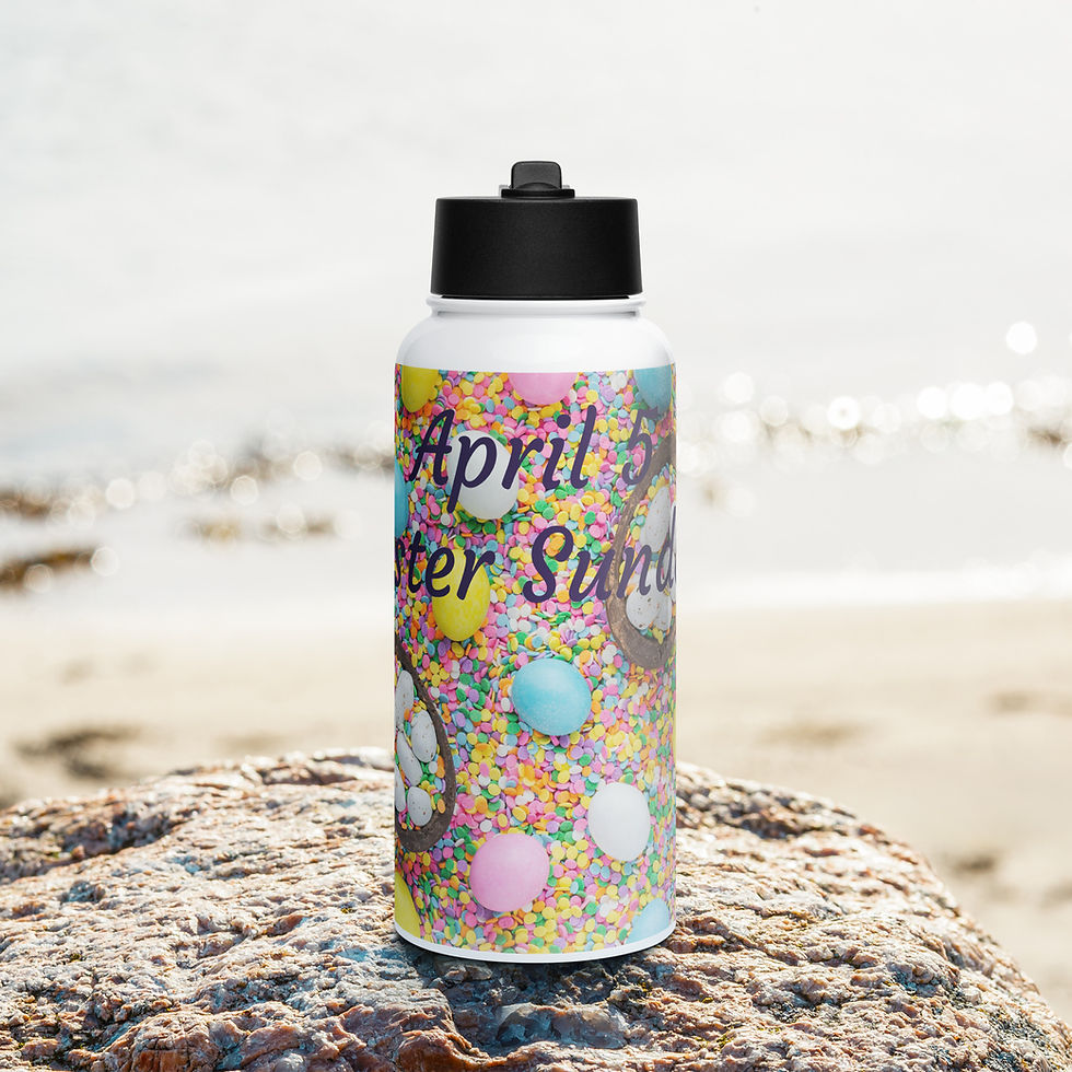 Thumbnail: Stainless steel water bottle with a straw lid April 5 Easter Sunday