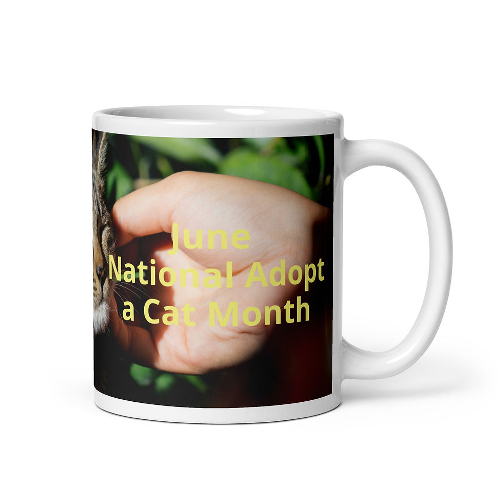 Thumbnail: White glossy mug June Adopt a Cat Month