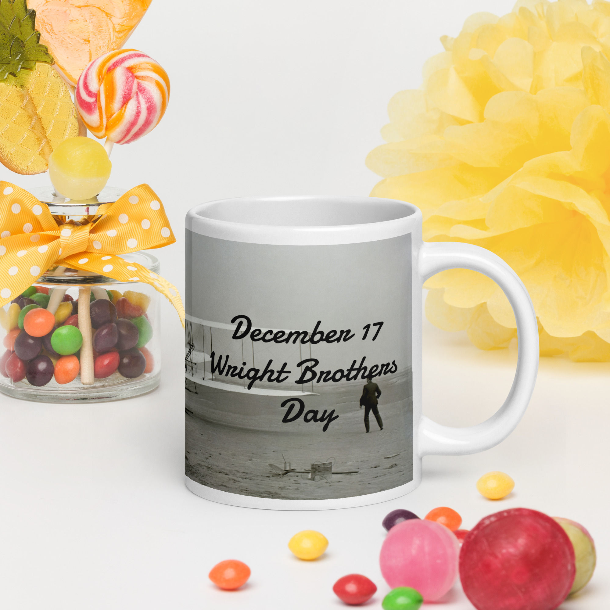 White glossy mug December 17 Wright Brothers Day