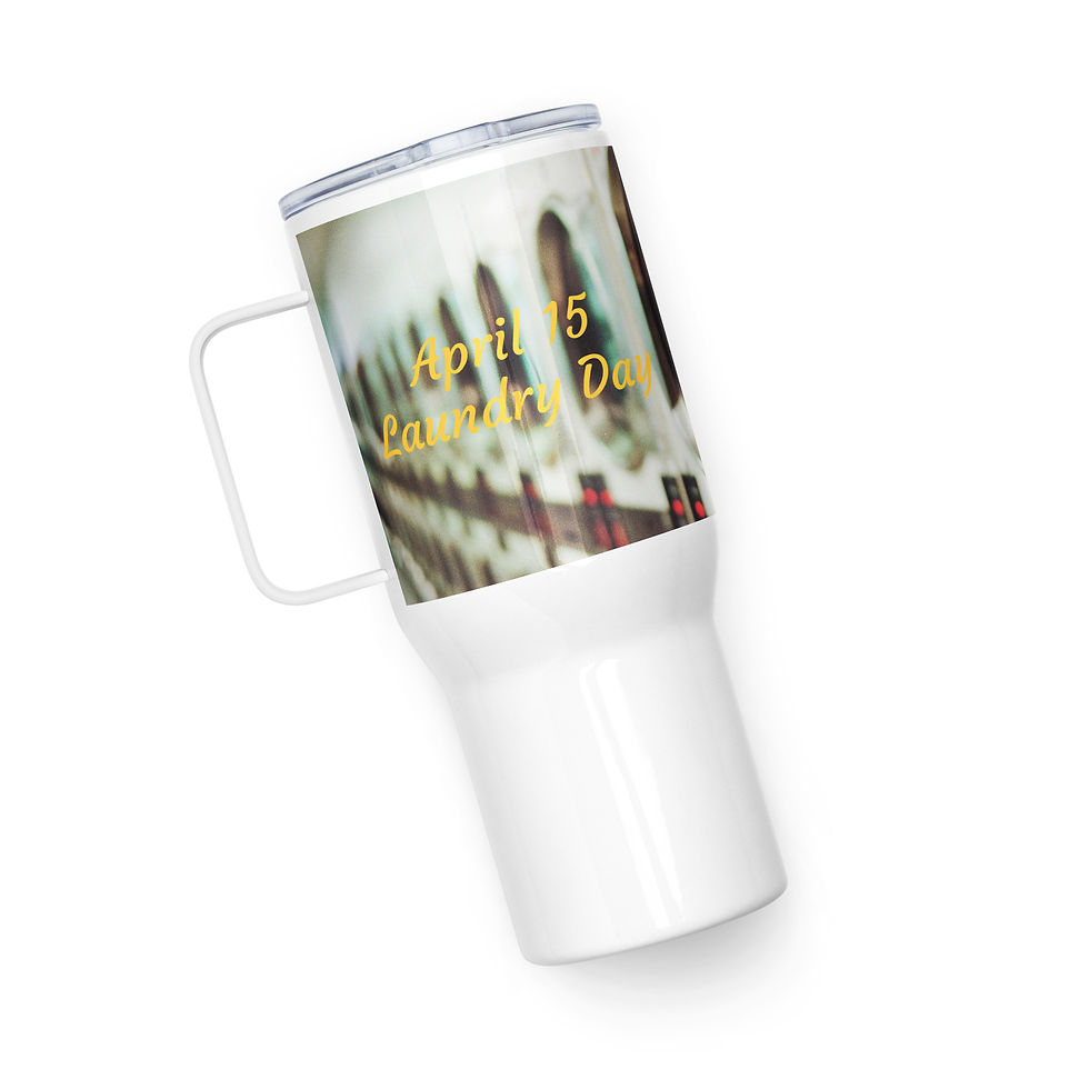 Thumbnail: Travel mug with a handle April 15 Laudry Day