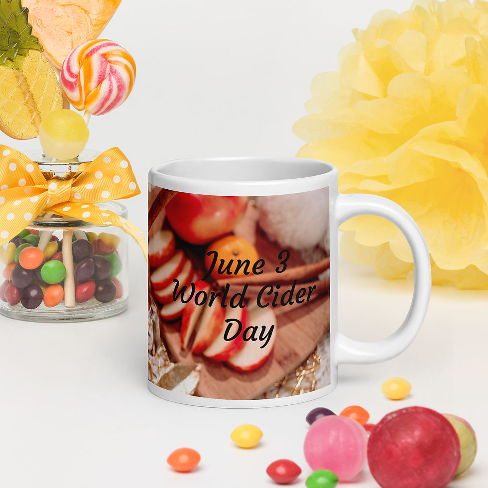 White glossy mug June 3 World Cider Day