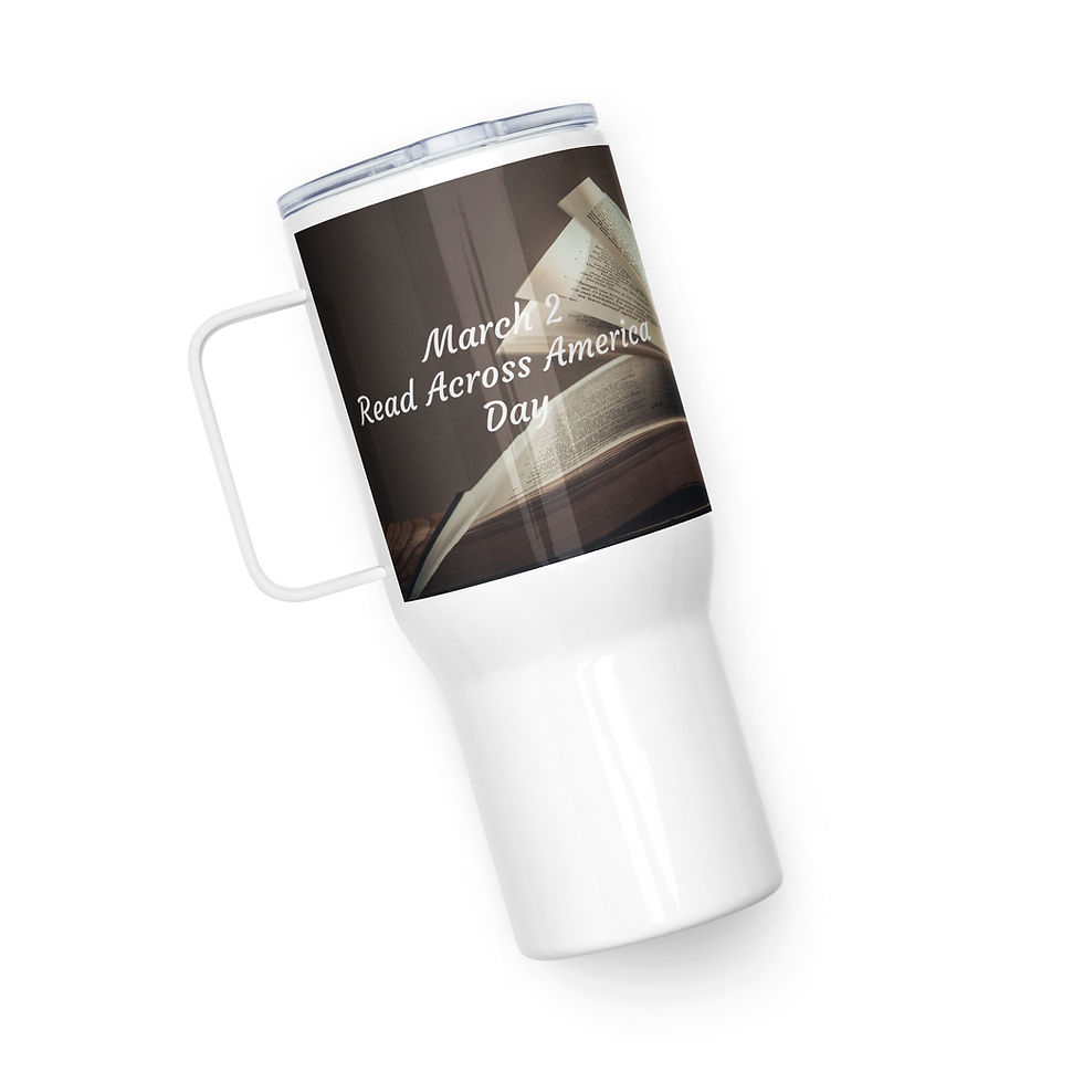 Thumbnail: Travel mug with a handle March 2 Read Across America Day