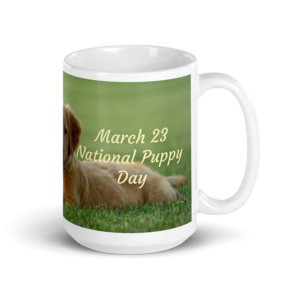 Thumbnail: White glossy mug March 23 National Puppy Day