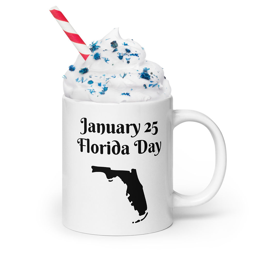 White glossy mug January 25 Florida Day
