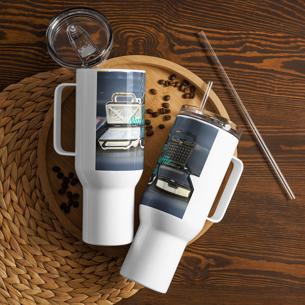 Travel mug with a handle June 29 National Waffle Iron Day