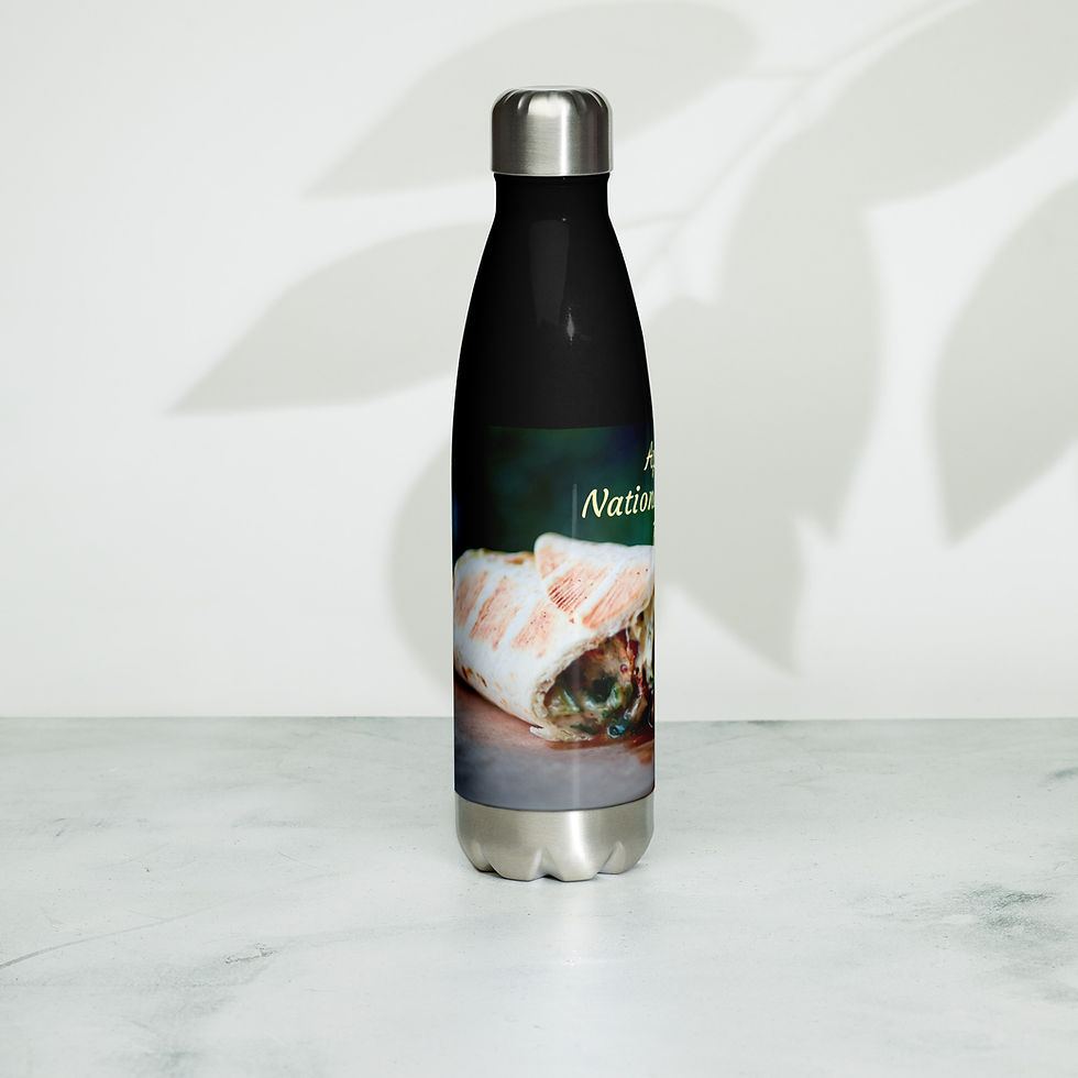 Thumbnail: Stainless steel water bottle April 3 National Burrito Day