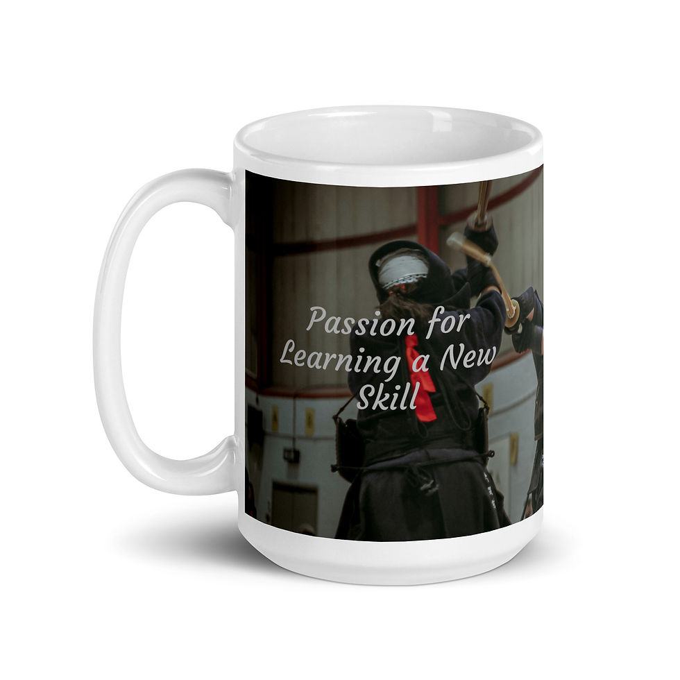 Thumbnail: White glossy mug Passion for Learning a New Skill