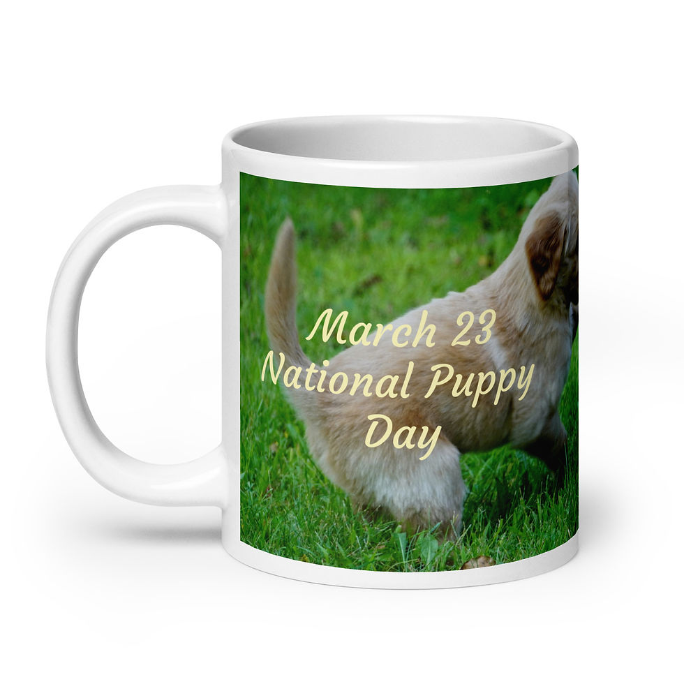 Thumbnail: White glossy mug March 23 National Puppy Day
