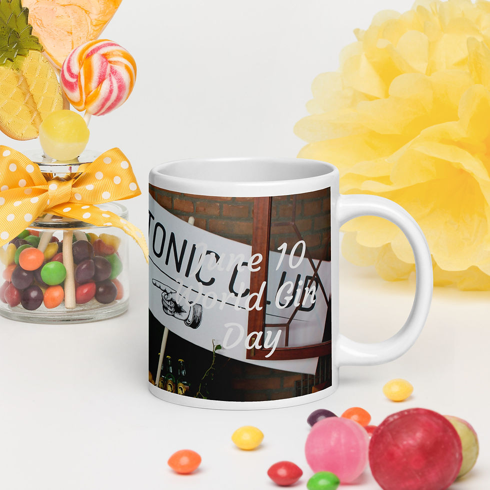 White glossy mug June 10 World Gin Day