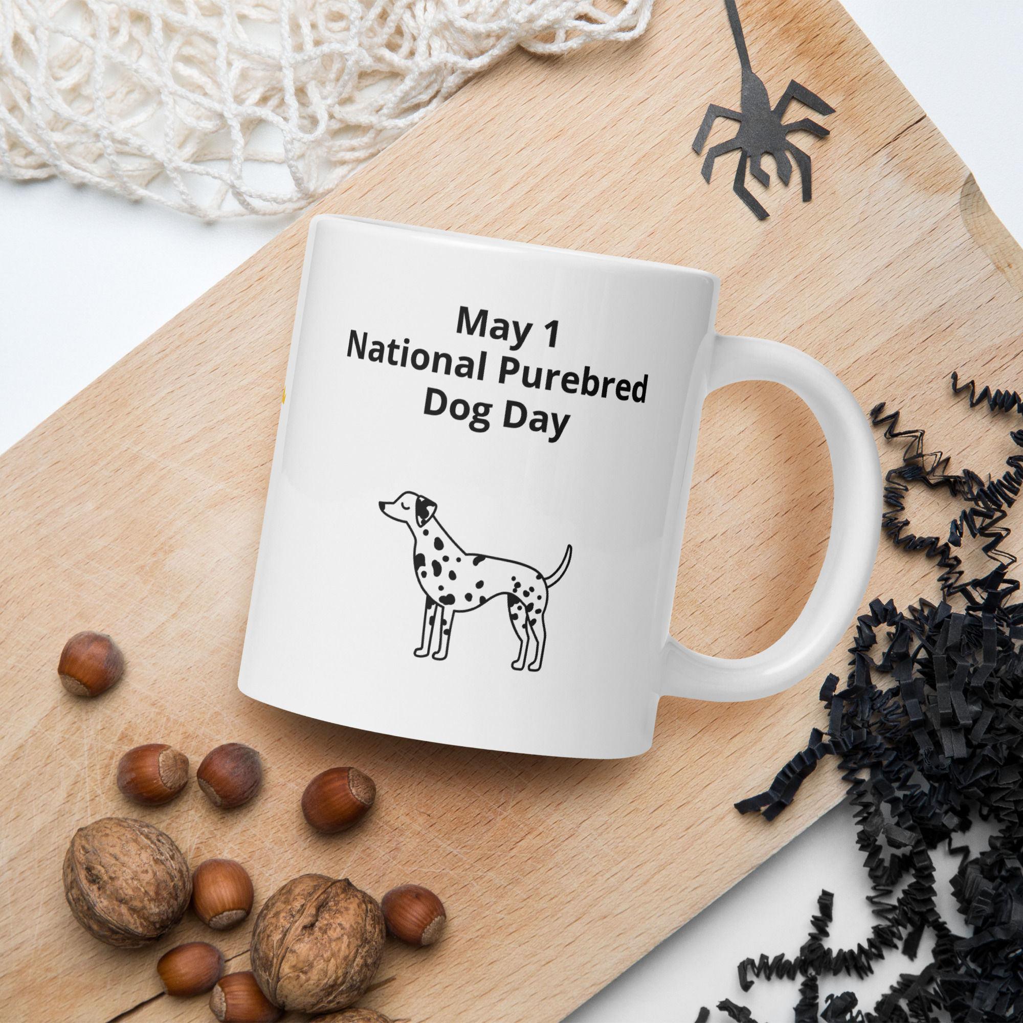 White glossy mug May 1 National Purebred Dog Day