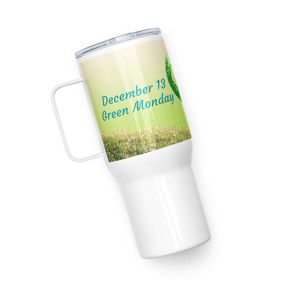 Thumbnail: Travel mug with a handle December 18 Green Monday