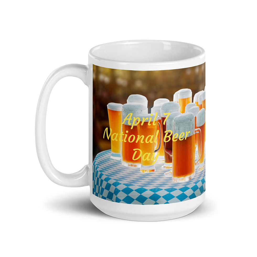 Thumbnail: White glossy mug April 7 National Beer Day
