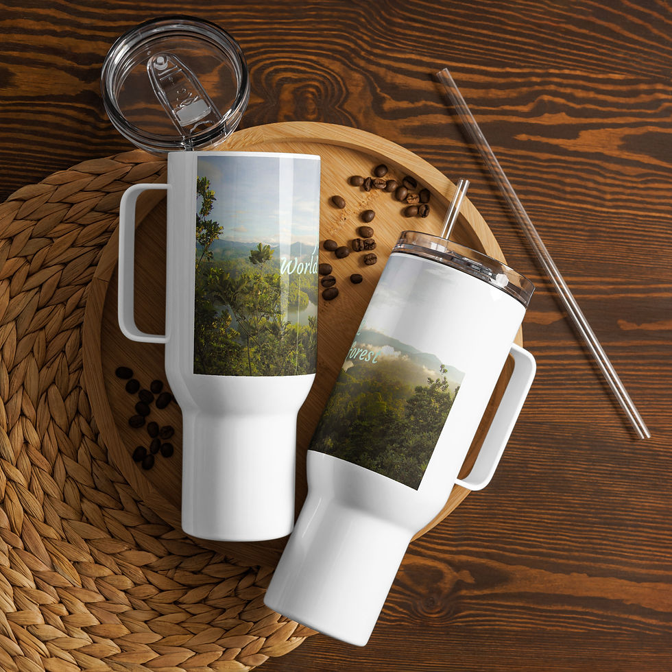 Travel mug with a handle June 22 World Rainforest Day